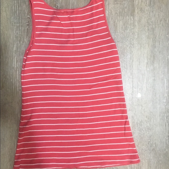 Ann Taylor LOFT tank top L large red white stripes - Picture 3 of 5